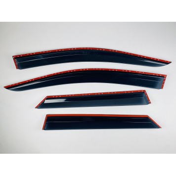 Дефлекторы окон Peugeot 3008 2009-2016 с нерж. хром полоской-6